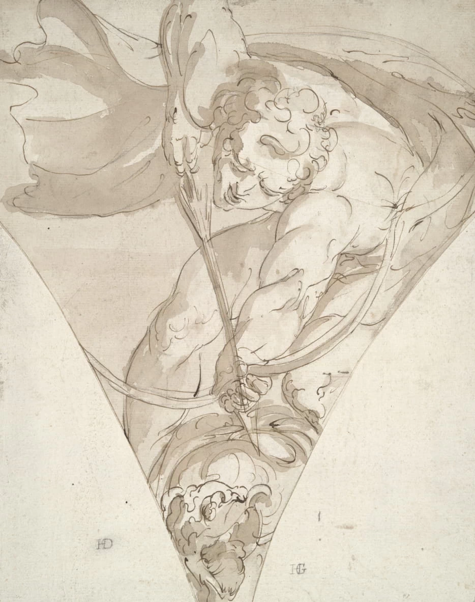 Studio per Apollo che uccide il pitone, pennacchio nel Palazzo Antonio Doria, ora Prefettura, Genova - Yale University Art Gallery